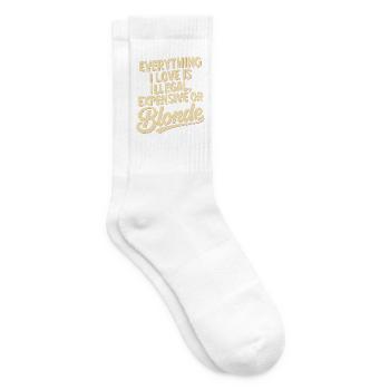 Everything I Love Illegal Expensive Blonde Männer - Tennissocken - Weiß - Rechts