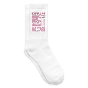 Rock-Schlagzeuger, Trommelspieler, Streetwear - Tennissocken - Weiß - Rechts