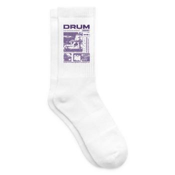 Rock-Schlagzeuger, Trommelspieler, Streetwear - Tennissocken - Weiß - Rechts
