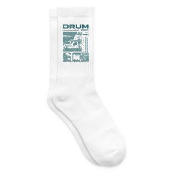 Rock-Schlagzeuger, Trommelspieler, Streetwear - Tennissocken - Weiß - Rechts