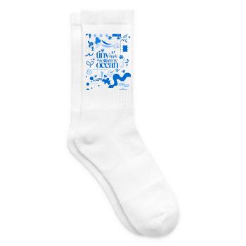 Petite ondulation dans un océan orageux (schéma chargé) - Chaussettes de tennis - blanc - Droite