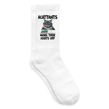 Funny Accountants Work Their Assets Off  - Tennis socks - white - Right