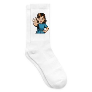 StopGesture Girl Cartoon - Tennis socks - white - Right