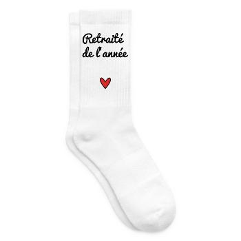 RETIREMENT. RETIREMENT. RETIRED. RETIREMENT. HEART - Tennis socks - white - Right