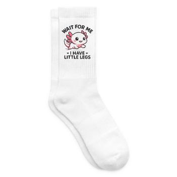 Axolotl Spruch Meme Humor Lustig Little Legs - Tennissocken - Weiß - Rechts