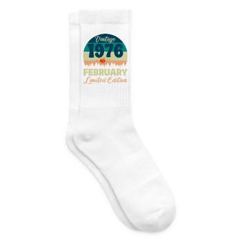 Anniversaire 50 ans Février 1976 Cadeau Vintage - Chaussettes de tennis - blanc - Droite