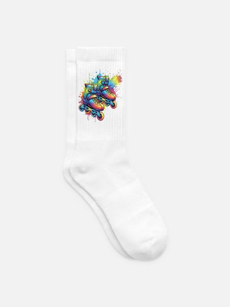 Rollschuhe – Urbane Sportillustration - Tennissocken - Weiß