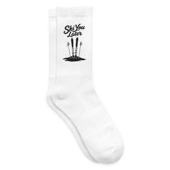 Ski You Later Lustiger Spruch für Skifahrer - Tennissocken - Weiß - Rechts