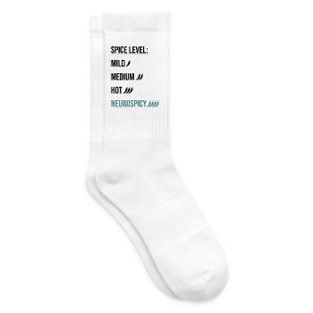 Spice Level Neurospicy - Neurodivergent Humor - Tennis socks - white - Right