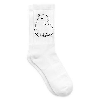 Capybara Wasserschwein schwarz - Tennissocken - Weiß - Rechts