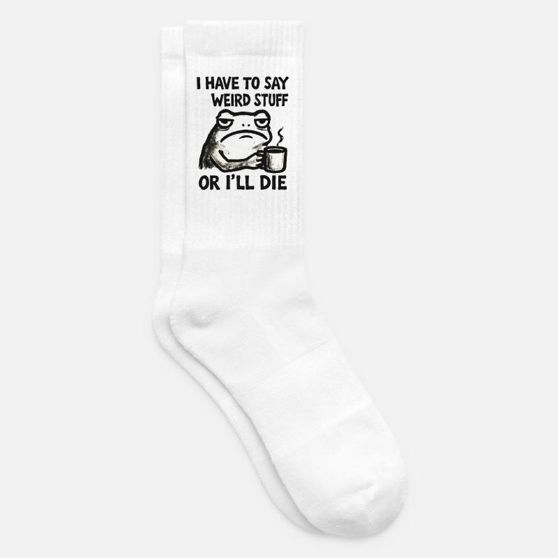 Frosch Spruch Meme Humor Lustig Geschenkidee - Tennissocken - Weiß