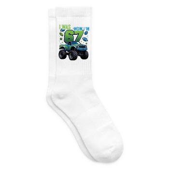 Garçon du 7e anniversaire de Monster Truck - Chaussettes de tennis - blanc - Droite