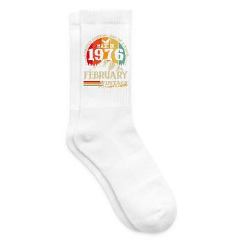 Vintage February 1976 Vintage Retro Birthday - Tennis socks - white - Right