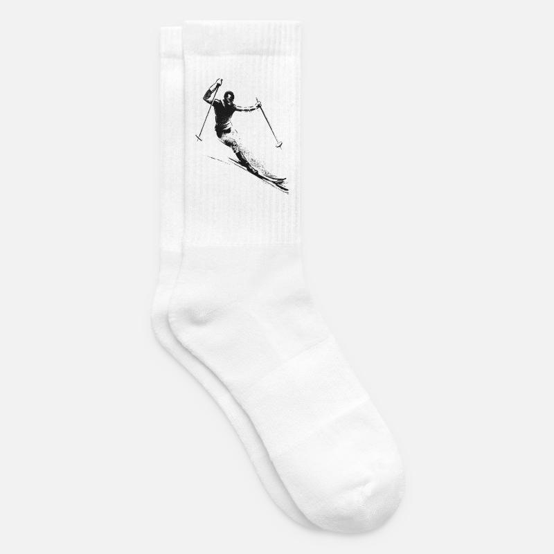 Retro Skifahrer - Tennissocken - Weiß