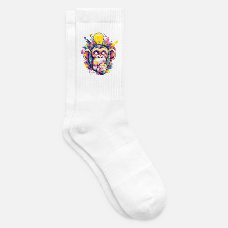 Glowing Monkey Graffiti - Tennis socks - white
