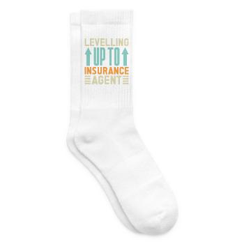 Insurance Agent Levelling Up To Funny Insurance - Tennissocken - Weiß - Rechts