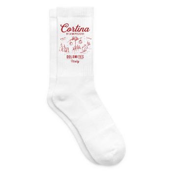 Cortina d'Ampezzo Italy Ski Resort - Vintage Dolom - Tennissocken - Weiß - Rechts