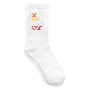 Mange, dors, sois Avery, répète Nom rétro - Chaussettes de tennis - blanc - Droite