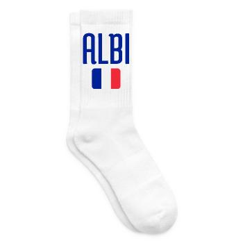 Albi France Flag Emblem - Tennis socks - white - Right