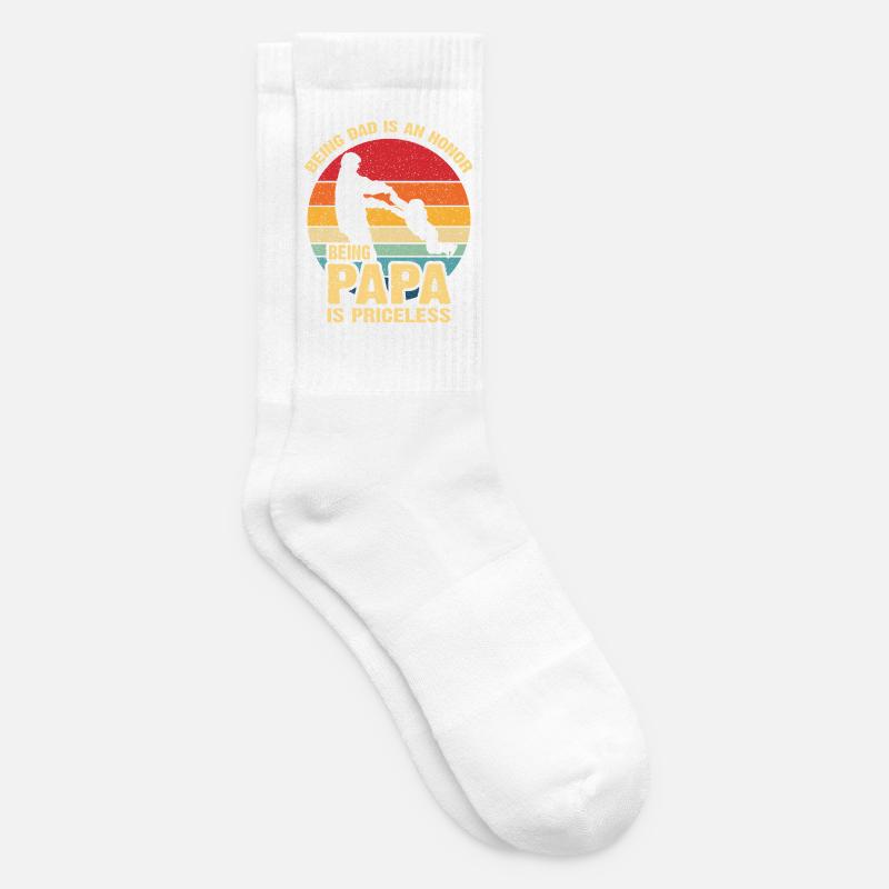 Papa Pride Sunset Retro - Tennis socks - white