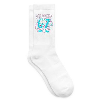 Six Seven 67 Meme Glitch Mascotte Italian Brainrot - Chaussettes de tennis - blanc - Droite