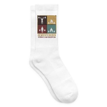 Gewichtheben Kraftsport Stärke Disziplin - Tennissocken - Weiß - Rechts