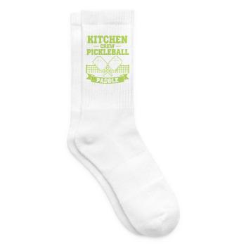 Pickleball Kitchen Crew Paddle lustige Spieler-Gurke - Tennissocken - Weiß - Rechts