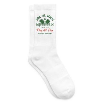 Pickleball Dink Sip Repeat Play Toute la journée Aventures - Chaussettes de tennis - blanc - Droite