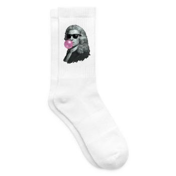 Isaac Newton avec du chewing-gum et des lunettes de soleil - Chaussettes de tennis - blanc - Droite