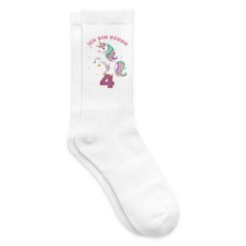 5. Geburtstag Einhorn Mädchen Ich bin schon 5 - Tennissocken - Weiß - Rechts