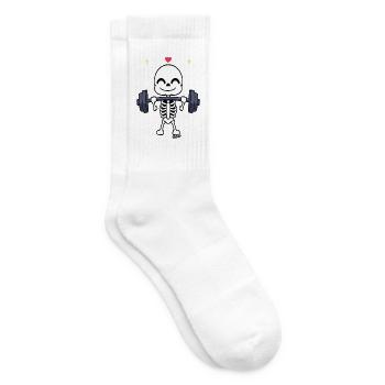 Happy Skeleton hebt Gewichte - Tennissocken - Weiß - Rechts