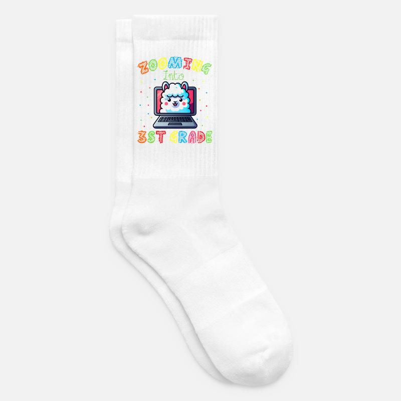 Lama Code Arc-en-Ciel Numérique - Chaussettes de tennis - blanc