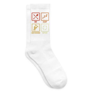 Essen Schlafen Skateboarden Wiederholen - Tennissocken - Weiß - Rechts