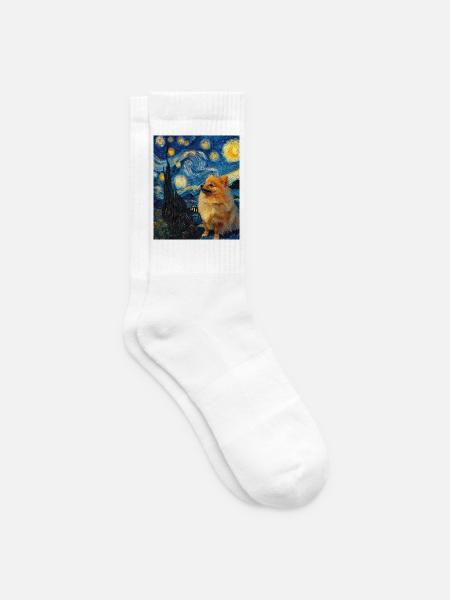Zwergspitz Spitz Pomeranian - Tennissocken - Weiß