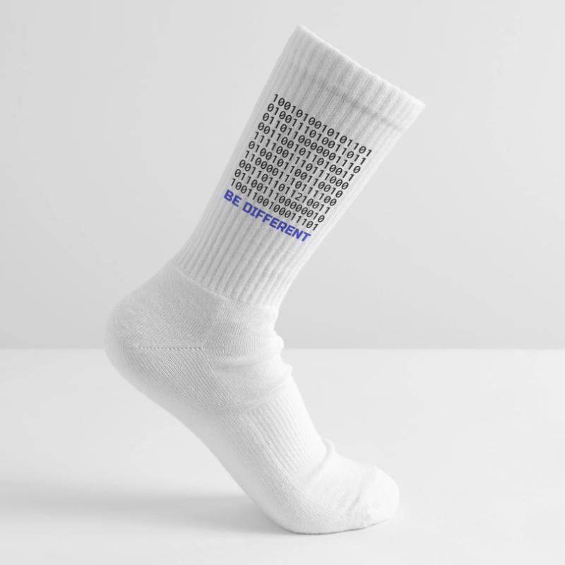 Be Different: Binary Pattern with Message Tennis socks