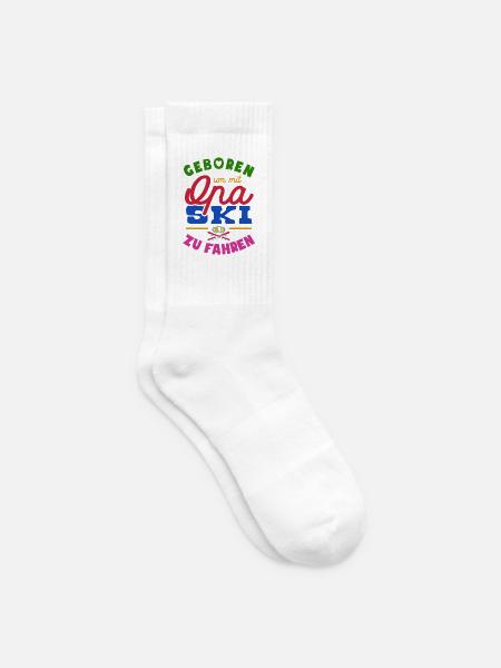 Geboren um mit Opa Ski zu fahren - Tennissocken - Weiß