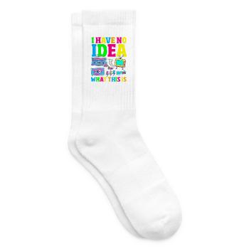 Retro Back to the 80s Vintage Design - Tennis socks - white - Right
