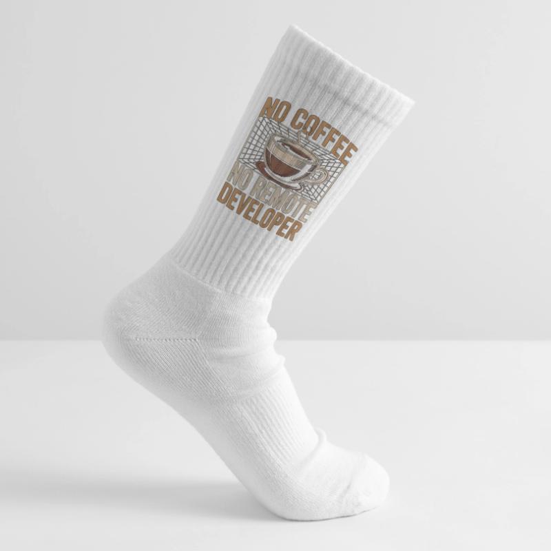 Remote Developer No Coffee Programmer Coffee Lover Tennissocken