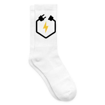 Electrician Plug Power Lightning Logo - Tennis socks - white - Right