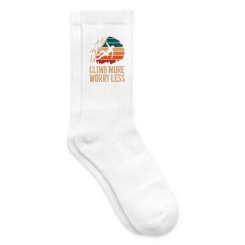 Grimpez plus, inquiète-toi, grimpe rétro, escalade de bloc - Chaussettes de tennis - blanc - Droite