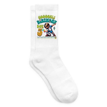 5 . Geburtstag Fußball - Tennissocken - Weiß - Rechts