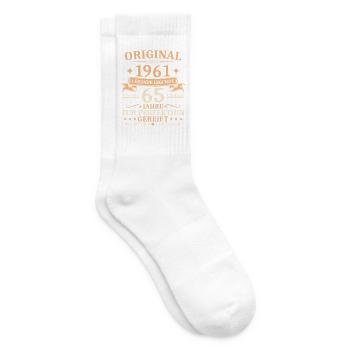 Geburtstag 65 Jahre Lebende Legende 1961 Jahrgang - Tennissocken - Weiß - Rechts