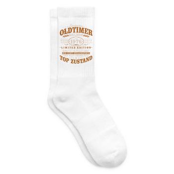 Oldtimer 1976 Baujahr 50 Geburtstag Geschenk - Tennissocken - Weiß - Rechts