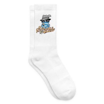 Bavarian man with glasses and Bavarian hat Servus - Tennis socks - white - Right
