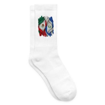 Proud of the flags of Mexico and El Salvador - Tennis socks - white - Right