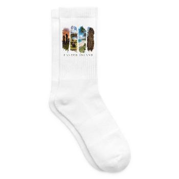 Osterinsel Urlaub Travel – Südsee Kultur Motiv - Tennissocken - Weiß - Rechts
