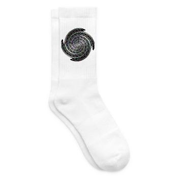 Colour Swirl Vortex Spiral - Tennis socks - white - Right