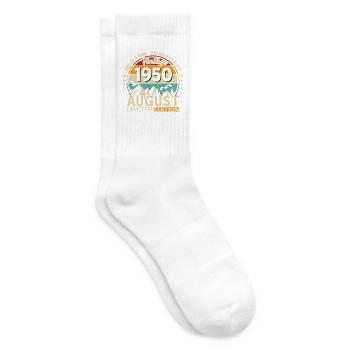 76th Birthday Gift Husband Original 1950 August - Tennis socks - white - Right