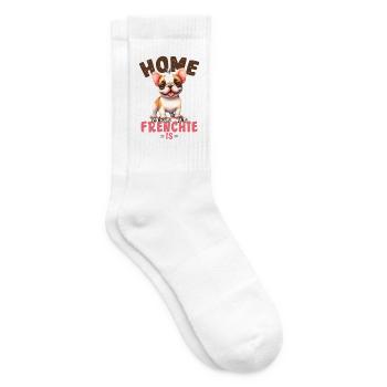 French Bulldog Home Is Where Frenchie Is Merch - Tennis socks - white - Right