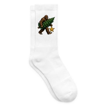 Bigfoot-Weihnachtsbaum und Stern, Bigfoot-Weihnach - Tennissocken - Weiß - Rechts